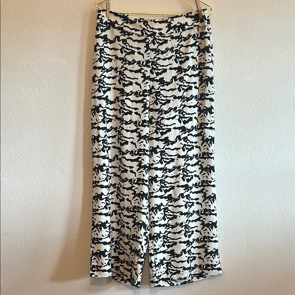 Rachel Zoe Black and White Wide Leg Pants